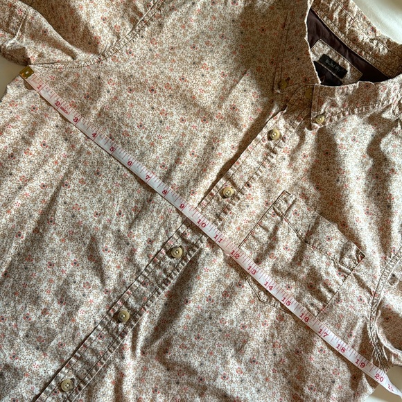 Prana Men’s Size Medium Slim Fit Floral Button Up Down Short Sleeve Shirt - Picture 7 of 14